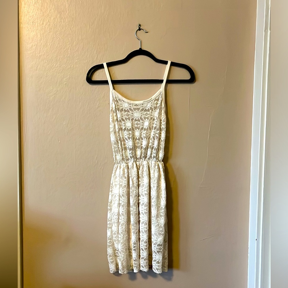 Cream Sunflower Lace Dress S